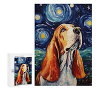 A Charming Dog Under A Starry Night Sky.300 Pieces Pieces animal Classic Wooden Jigsaw Puzzle for Adults