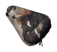 A Charming Prairie Dog Bike Seat Cushion, Waterproof Bicycle Seat Cover with Drawstring, Dustproof Protection Bike Seat for Outdoor Most Bicycles and E-Bikes, Mountain Road Bikes