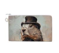 A Charming Prairie Dog Coin Purses with Zipper, Personalized Zero Wallet for Shopping, Small Makeup Pouches Bag for Travel, Card Organizer Case, Portable Canvas Change Purses