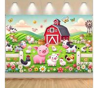 A cheerful scene of a farm animal gathering a bright background a wedding a birthday