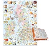 A Cheesemonger’s Map of British and Irish Cheese 1000 Piece Jigsaw Puzzle for all Cheeses Lover's by Dominic Beddow | Fun, Educational Puzzle for Foodies | Unique Gift for Adults & Families