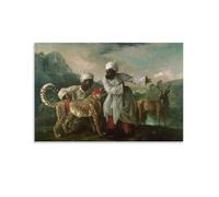 A Cheetah And Stag with Two Indian Attendants 1765 by George Stubbs Poster Decorative Painting Canvas Wall Art Living Room Bedroom 20x30inch(50x75cm)