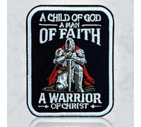 A Child of God A Warrior of Christ Patch 3 Inch Christian Religious Bible | 3 Inches Embroidered Patch with Sew On Iron On for Jackets Hats Backpacks Bags DIY Accessories for Kids Men and Women