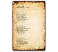 A Child of Mine Poem Metal Sign Wall Decor Edgar Guest Quotes Wall Art Poetry Poster Pictures for Living Room Wall Hanging Kitchen Decorations for Home Metal Plaque (12x8inch(20x30cm))