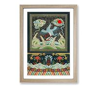 A Chinese Bird Pattern by Albert Racinet Framed Print | A2 Oak Framed Wall Art | Ready to Hang | Modern Fantasy Picture | Living Room Bedroom Lounge Office