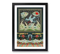 A Chinese Bird Pattern by Albert Racinet Framed Wall Art Print A2 Black