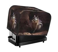 A Chipmunk Toaster Cover 2 Slice, Waterproof Bread Machine Covers with Pockets Universal Size Kitchen Small Appliance Cover with Handle, Dust and Fingerprint Protection