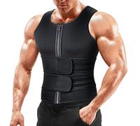 A+ Choice Sauna Suit for Men,Zipper Woukout & Training Vest with Adjustable Trimmer Belt for Boxing,Slimming,Running,Gym Plus Size 2XL