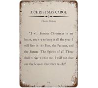 A Christmas Carol Quote Charles Dickens Christmas Poster Inspirational Literature Metal Tin Sign Vintage Wall Decor Retro Art Decorations For Home Bar Pub Cafe Farm Room Office Metal Poster-8x12in