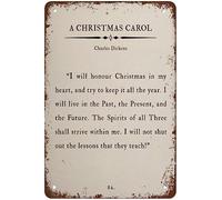 A Christmas Carol Quote Charles Dickens Christmas Poster Inspirational Literature Metal Tin Sign Vintage Wall Decor Retro Art Decorations For Home Bar Pub Cafe Farm Room Office Metal Poster 8x12 Inch