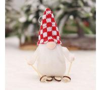 (A) Christmas Decorations Hanging Ornament Christmas Tree Decorations New Christmas Doll Pendant Faceless Doll Ski Doll Scene Dress Up Festive Decoration