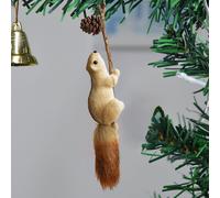 (A) Christmas Ornament Xmas Tree Decoration Mini Christmas Tree Decorations Cute Lifelike Squirrels Hanging Figurines Pines Cones Decorations Hanging Orna