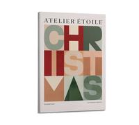 A Christmas Poster with The Word CHRISTMAS in Large, Colorful Block Letters in Red, Green, And Beige Poster Decorative Painting Canvas Wall Posters And Art Picture Print Modern Family Bedroom Decor Po