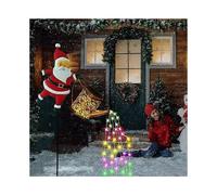 (A) Christmas Solar Kettle Lights Garden Lawn Decorative Santa Claus Kettle Ground Lamp Solar LED Night Lights Outdoor Decor