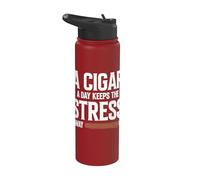 A Cigar A Day Keeps The Stress Away Stainless Steel Insulated Water Bottle