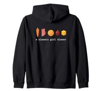 A Classic Girl Dinner Viral Trend Snack Meal Aesthetic Zip Hoodie