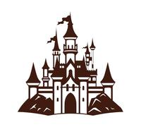 a Classic Silhouette of a Fairytale Castle Perfect Wall Stickers 42x42.6cm Art Mural Painting Coffee
