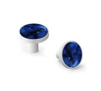 A Clastic Starry Night Sky Cabinet Knobs and Wall Hooks, 6 Pack Modern Drawer Pulls with White Base, Solid Zinc Alloy Handles for Kitchen, Bathroom, Dresser