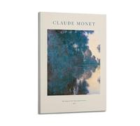 A Claude Monet Poster, Morning on The Seine near Giverny, Featuring A Dark Blue And Purple River Landscape with Light Reflection Poster Decorative Painting Canvas Wall Posters And Art Picture Print Mo