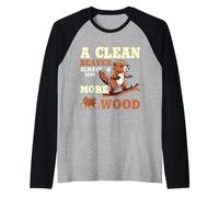 A Clean Beaver Always Gets More Wood Raglan Baseball Tee
