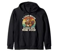 A Clean Beaver Always Gets More Wood Zip Hoodie