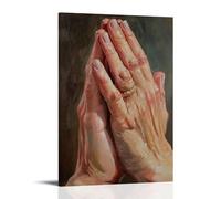 A Close-up of Hands Clasped in Prayer, Symbolic Oil Painting Wall Art Mural Modern Decoration Hanging Art Poster 16x24inch(40x60cm)
