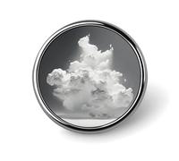 A Cloud Floating Badges Decorative, Durable Aluminum Alloy Round Badge, Lightweight Button Brooch for Shirts, Jackets, Hats, Uniforms 1"