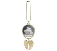 A Cloud Floating Car Pendant, Rear View Mirror Hanging Ornament, Auto Decor for Rearview Mirror, Keychain Golden-Style