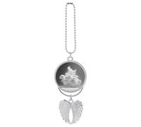 A Cloud Floating Car Pendant, Rear View Mirror Hanging Ornament, Auto Decor for Rearview Mirror, Keychain Silver-Style