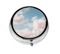 a Cloud Round Mini Pill Box, 3 Compartment Pill Box, Portable Pill Box, can be Put into Wallet, Pocket, Light and Convenient