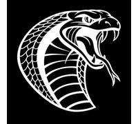 a Cobra Head with It's Mouth Open Wall Stickers 42x42.4cm Equipped with Transfer Film kit White