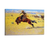 A Cold Morning on The Range by Frederic Remīngtōn Painting Art Poster Wall Art Picture Canvas Prints Bedroom Living Room Decor 08x12inch(20x30cm)