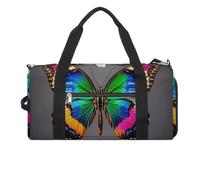 A Colorful Big Butterfly Gym Bag Sport Gym Tote Bag Lightweight Duffle Bag Carry On Weekender Bags for Women Men, white, One Size