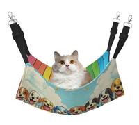 A Colorful Cartoon Dog On A Board Printed Pet Hammock - Sleeping Hammock For Cats, Rabbits, Ferrets, Puppies, Small Animals