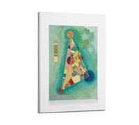A Colorful Geometric Abstract Canvas with Triangles And Circles in Red, Yellow, Blue, And Pink on A Teal Background Poster Decorative Painting Canvas Wall Posters And Art Picture Print Modern Family B