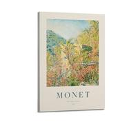 A Colorful Impressionist Landscape Poster with Dense Foliage, Pale Buildings, And A Light Blue Sky by Claude Monet Poster Decorative Painting Canvas Wall Posters And Art Picture Print Modern Family Be