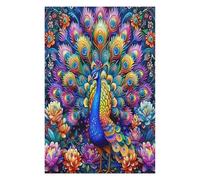 A Colorful Peacock 1000 Piece Jigsaw Puzzle for Adults Feathers Shimmering Date Night Activity Couple Bonding Beautiful Design Ideal Anniversary Present 1000 PCS