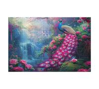 A Colorful Peacock 1000 Piece Jigsaw Puzzle for All Ages Feathers Shimmering Jigsaw Thoughtful Graduation Gift Family Activity Colourful Design Home Decor Accent 1000 PCS