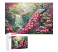 A Colorful Peacock 1000 Piece Jigsaw Puzzles Adults Kids Feathers Shimmering Jigsaws Post-Work Relaxation Tool Challenging Friends Family Decor 1000 PCS