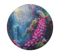 A Colorful Peacock 120 Piece Circular Jigsaw Puzzle Feathers Shimmering Animal Shape Durable Large Format Puzzle Stress Relief Home Decor Gift Educational Challenging 120 PCS