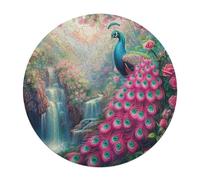 A Colorful Peacock 120 Piece Circular Puzzle Feathers Shimmering Animal Shape All Ages Stress Relief Home Decor Puzzle Educational Creative Challeng Challenging 120 PCS