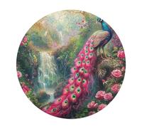 A Colorful Peacock 120 Piece Round Jigsaw Puzzle Feathers Shimmering Animal Shape Animal Shape Durable Gift Puzzle Stress Relief Relaxing Activity Creative Challeng 120 PCS