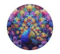 A Colorful Peacock 128 Piece Circular Puzzle Feathers Shimmering Animal Shape Premium Quality Challenging Brainteaser for Adults Durable Pieces Home Decor Wall Art 120 PCS