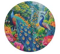 A Colorful Peacock 195 Piece Circular Jigsaw Puzzle Feathers Shimmering Animal Shape Premium Educational Puzzle for Children & Adults Relaxing Activity Home Decor Gift 195 PCS