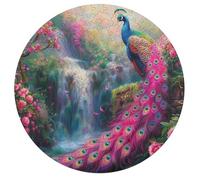 A Colorful Peacock 195 Piece Circular Puzzle Feathers Shimmering Animal Shape Learning Puzzle for All Ages Creative Brainteaser Gift Home Decor Relaxing Activity Challenging 195 PCS