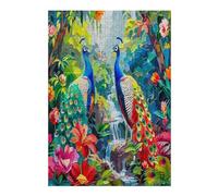 A Colorful Peacock 300 Piece Jigsaw Puzzle for All Ages Feathers Shimmering Birthday Party Activity Group Fun High Resolution Print Home Decor Entertainment 300 PCS