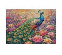 A Colorful Peacock 300 Piece Jigsaw Puzzle for All Ages Feathers Shimmering Easter Gift Idea Family Gathering Durable Pieces Stress Relief Home Decor 300 PCS