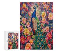 A Colorful Peacock 300Pc Jigsaw Puzzles Suitable All Ages Feathers Shimmering Jigsaws Thoughtful Housewarming Gift Family Game Night Vibrant Design Stress Reliever 300 PCS