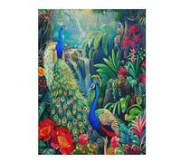 A Colorful Peacock 500 Piece Jigsaw Puzzle for Adults Feathers Shimmering Book Club Activity Social Fun Vibrant Colours for Book Lovers 500 PCS