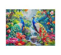 A Colorful Peacock 500 Piece Jigsaw Puzzle for All Ages Feathers Shimmering Jigsaw Parent Child Team Building Vibrant Challenge Ideal Festival Gift Home Decor 500 PCS
